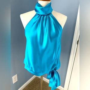 Alex Evenings Aqua Halter formal top